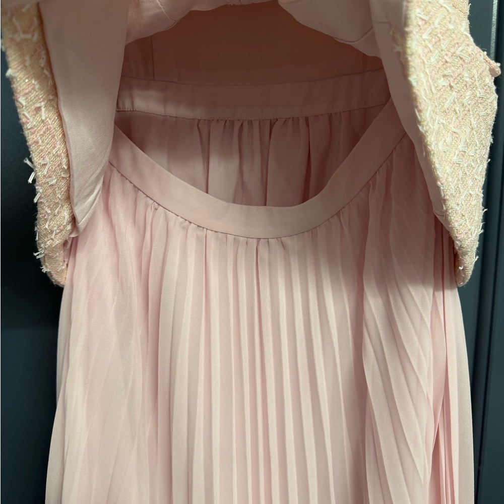 Self-Portrait Pink Boucle Midi Dress - Picture 4 of 9